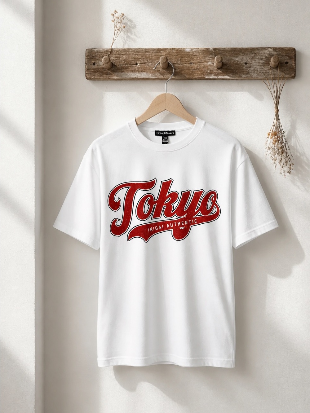 Tokyo Script Graphic Tee - White with Red Logo